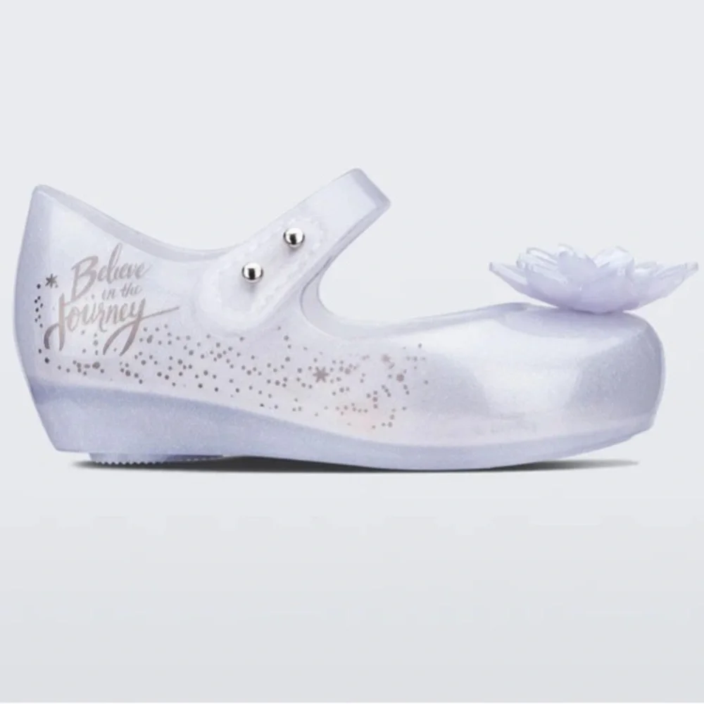 Mini Melissa Kids Frozen Elsa & Anna Shimmery White Mary Jane Shoes